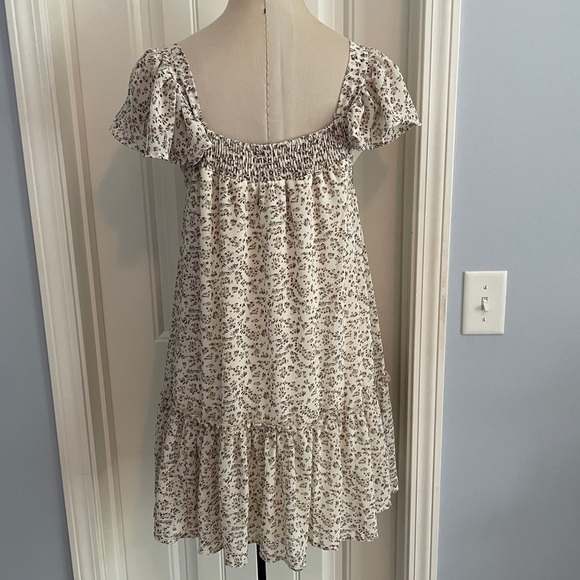 NEW She + Sky Small Mini Dress ~ Smocked Flutter Sleeve ~ Peasant Cottage Core - Picture 3 of 8